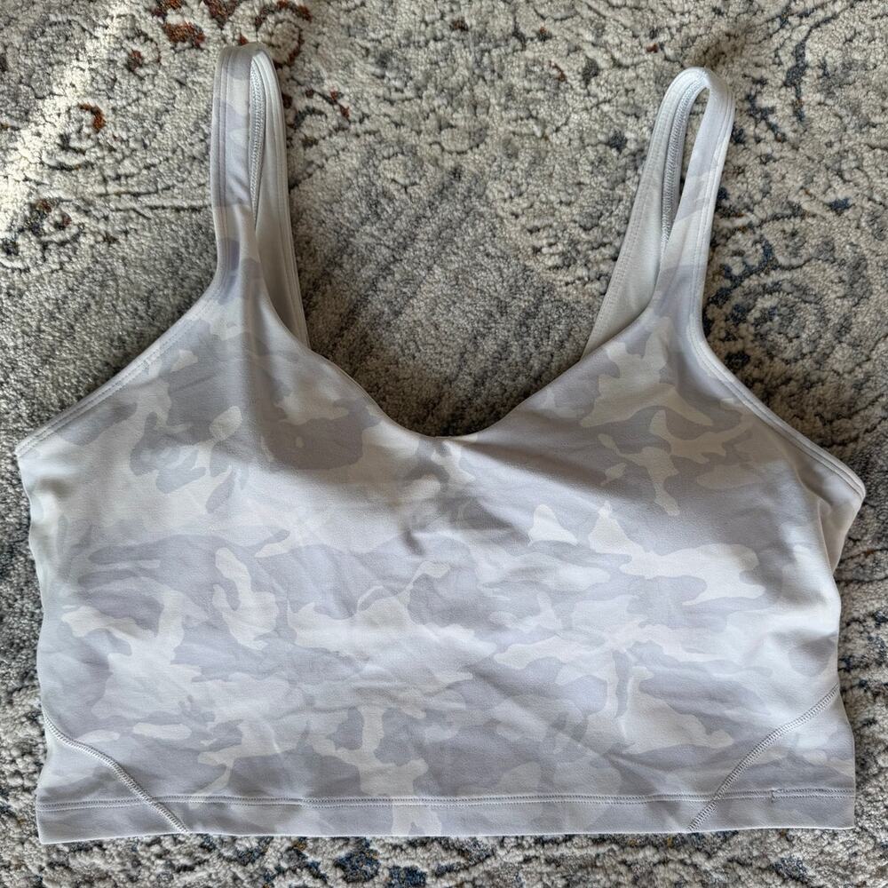 Lululemon Align Tank Incognito Camo Alpine White Multi w/Pads Size 14